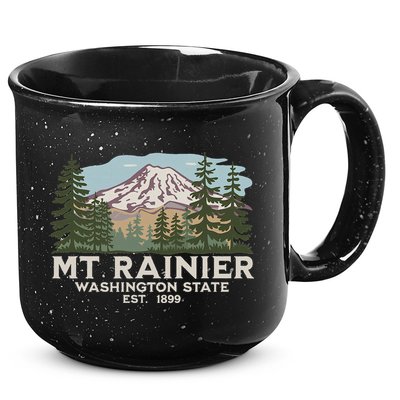 Mount R.A.I.N.I.E.R Mt Vintage Souvenir 15oz Campfire Ceramic Mug