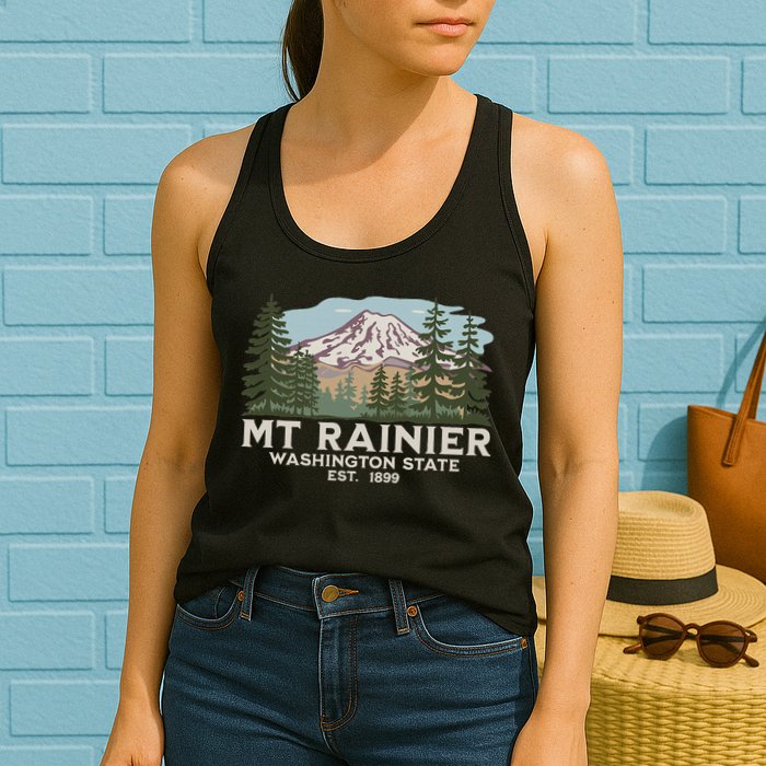 Mount R.A.I.N.I.E.R Mt Vintage Souvenir Womens Tank Top