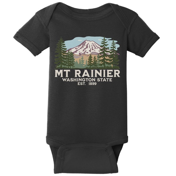 Mount R.A.I.N.I.E.R Mt Vintage Souvenir Baby Bodysuit