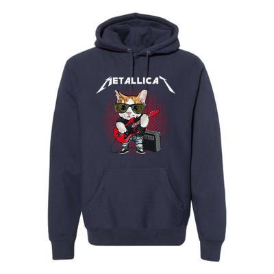 Metallicat Rock Music Funny Parody Cat Lovers Concert Premium Hoodie