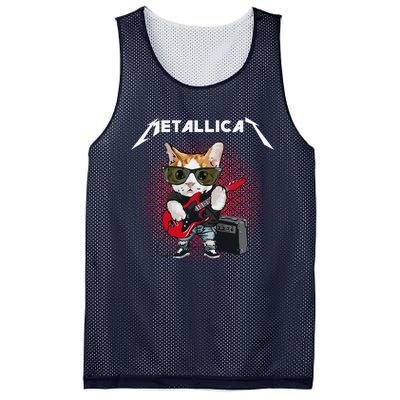 Metallicat Rock Music Funny Parody Cat Lovers Concert Mesh Reversible Basketball Jersey Tank