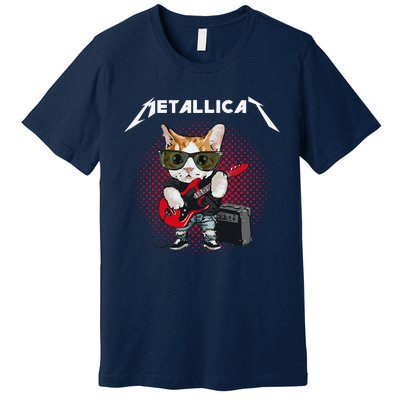 Metallicat Rock Music Funny Parody Cat Lovers Concert Premium T-Shirt