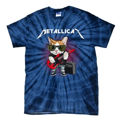 Metallicat Rock Music Funny Parody Cat Lovers Concert Tie-Dye T-Shirt