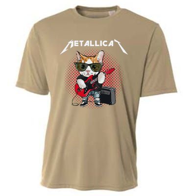 Metallicat Rock Music Funny Parody Cat Lovers Concert Cooling Performance Crew T-Shirt