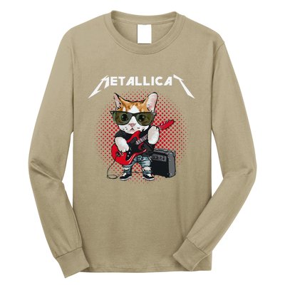 Metallicat Rock Music Funny Parody Cat Lovers Concert Long Sleeve Shirt