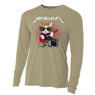 Metallicat Rock Music Funny Parody Cat Lovers Concert Cooling Performance Long Sleeve Crew