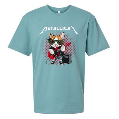 Metallicat Rock Music Funny Parody Cat Lovers Concert Sueded Cloud Jersey T-Shirt