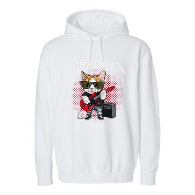 Metallicat Rock Music Funny Parody Cat Lovers Concert Garment-Dyed Fleece Hoodie