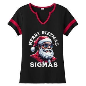 Merry Rizz Mas Sigmas Gen Alpha Middle School Xmas Ladies Halftime Notch Neck Tee