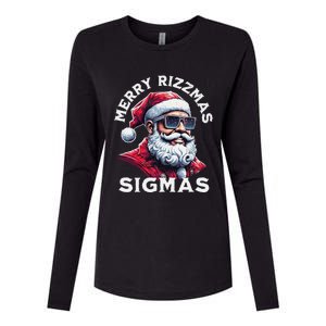 Merry Rizz Mas Sigmas Gen Alpha Middle School Xmas Womens Cotton Relaxed Long Sleeve T-Shirt