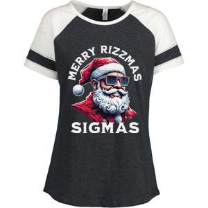 Merry Rizz Mas Sigmas Gen Alpha Middle School Xmas Enza Ladies Jersey Colorblock Tee