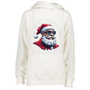 Merry Rizz Mas Sigmas Gen Alpha Middle School Xmas Womens Funnel Neck Pullover Hood