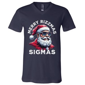 Merry Rizz Mas Sigmas Gen Alpha Middle School Xmas V-Neck T-Shirt