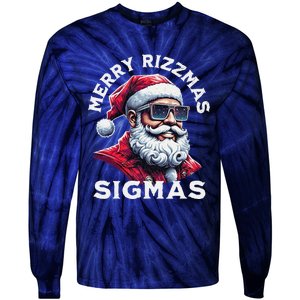 Merry Rizz Mas Sigmas Gen Alpha Middle School Xmas Tie-Dye Long Sleeve Shirt