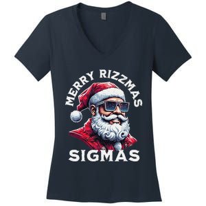 Merry Rizz Mas Sigmas Gen Alpha Middle School Xmas Women's V-Neck T-Shirt