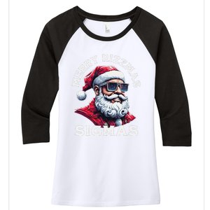 Merry Rizz Mas Sigmas Gen Alpha Middle School Xmas Women's Tri-Blend 3/4-Sleeve Raglan Shirt