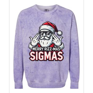 Merry Rizz Mas Sigmas Gen Alpha Middle School Christmas Colorblast Crewneck Sweatshirt