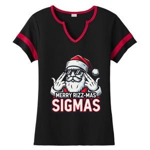 Merry Rizz Mas Sigmas Gen Alpha Middle School Christmas Ladies Halftime Notch Neck Tee