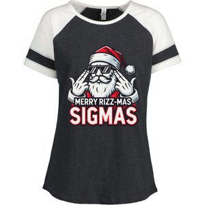 Merry Rizz Mas Sigmas Gen Alpha Middle School Christmas Enza Ladies Jersey Colorblock Tee