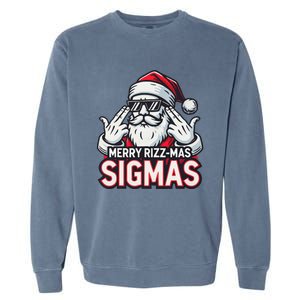 Merry Rizz Mas Sigmas Gen Alpha Middle School Christmas Garment-Dyed Sweatshirt