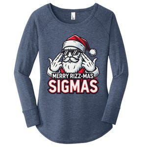 Merry Rizz Mas Sigmas Gen Alpha Middle School Christmas Women's Perfect Tri Tunic Long Sleeve Shirt