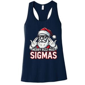 Merry Rizz Mas Sigmas Gen Alpha Middle School Christmas Women's Racerback Tank