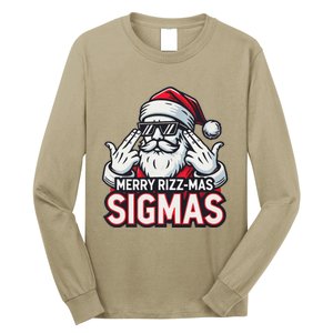 Merry Rizz Mas Sigmas Gen Alpha Middle School Christmas Long Sleeve Shirt