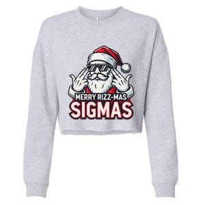 Merry Rizz Mas Sigmas Gen Alpha Middle School Christmas Cropped Pullover Crew