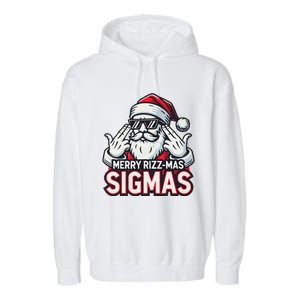 Merry Rizz Mas Sigmas Gen Alpha Middle School Christmas Garment-Dyed Fleece Hoodie