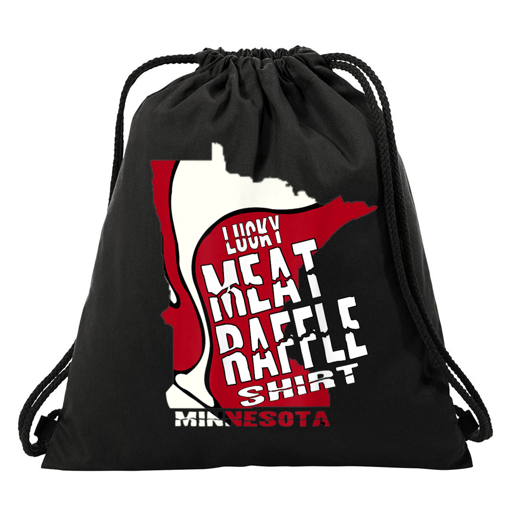 Meat Raffles Minnesota Meat Drawing Drawstring Bag