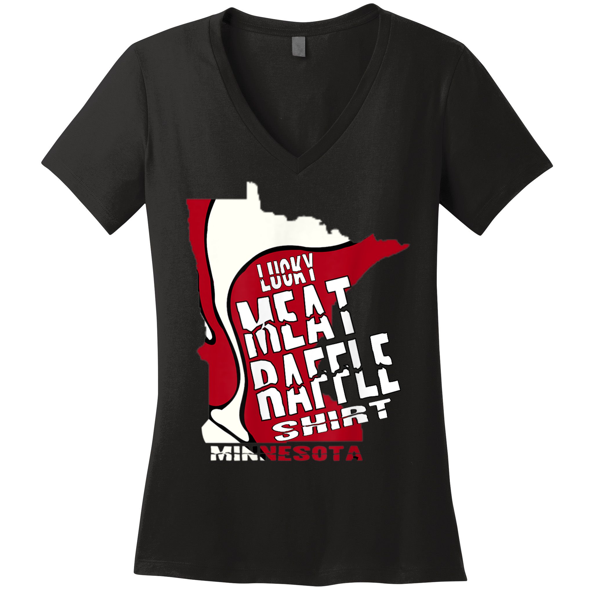 Meat Raffles Minnesota Meat Drawing Women's V-Neck T-Shirt