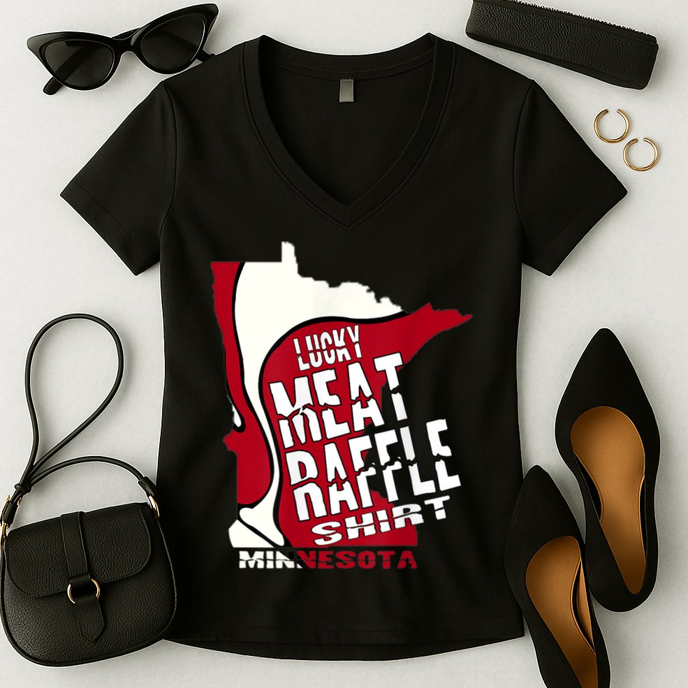 Meat Raffles Minnesota Meat Drawing Women's V-Neck T-Shirt