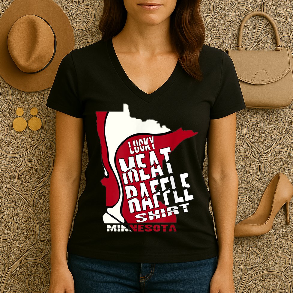 Meat Raffles Minnesota Meat Drawing Women's V-Neck T-Shirt