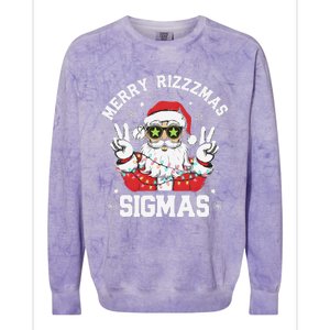 Merry Rizz Mas Sigmas Gen Alpha Middle School Christmas Colorblast Crewneck Sweatshirt