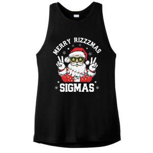 Merry Rizz Mas Sigmas Gen Alpha Middle School Christmas Ladies PosiCharge Tri-Blend Wicking Tank