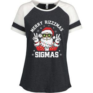 Merry Rizz Mas Sigmas Gen Alpha Middle School Christmas Enza Ladies Jersey Colorblock Tee