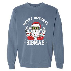 Merry Rizz Mas Sigmas Gen Alpha Middle School Christmas Garment-Dyed Sweatshirt