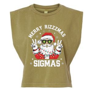 Merry Rizz Mas Sigmas Gen Alpha Middle School Christmas Garment-Dyed Women's Muscle Tee