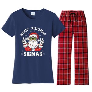 Merry Rizz Mas Sigmas Gen Alpha Middle School Christmas Women's Flannel Pajama Set