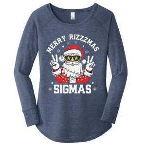 Merry Rizz Mas Sigmas Gen Alpha Middle School Christmas Women's Perfect Tri Tunic Long Sleeve Shirt