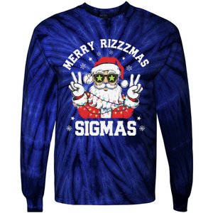 Merry Rizz Mas Sigmas Gen Alpha Middle School Christmas Tie-Dye Long Sleeve Shirt