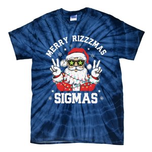 Merry Rizz Mas Sigmas Gen Alpha Middle School Christmas Tie-Dye T-Shirt