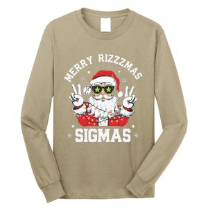 Merry Rizz Mas Sigmas Gen Alpha Middle School Christmas Long Sleeve Shirt