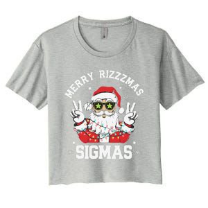 Merry Rizz Mas Sigmas Gen Alpha Middle School Christmas Women's Crop Top Tee