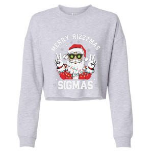 Merry Rizz Mas Sigmas Gen Alpha Middle School Christmas Cropped Pullover Crew