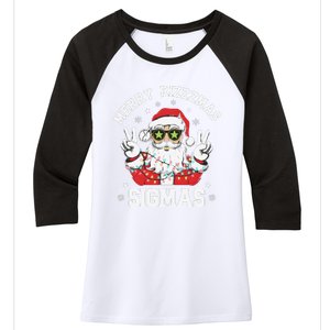 Merry Rizz Mas Sigmas Gen Alpha Middle School Christmas Women's Tri-Blend 3/4-Sleeve Raglan Shirt