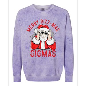 Merry Rizz Mas Sigmas Gen Alpha Middle School Christmas Colorblast Crewneck Sweatshirt