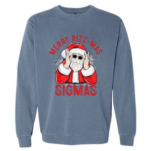 Merry Rizz Mas Sigmas Gen Alpha Middle School Christmas Garment-Dyed Sweatshirt