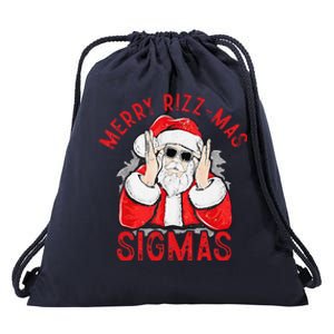 Merry Rizz Mas Sigmas Gen Alpha Middle School Christmas Drawstring Bag