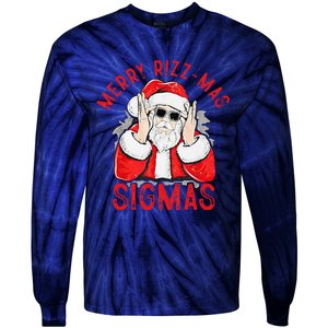 Merry Rizz Mas Sigmas Gen Alpha Middle School Christmas Tie-Dye Long Sleeve Shirt